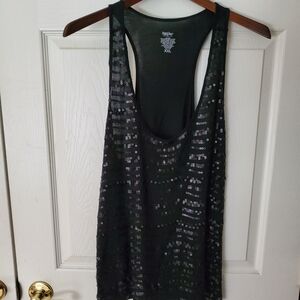 Mossimo Black Sequin Sleeveless Tank XXL